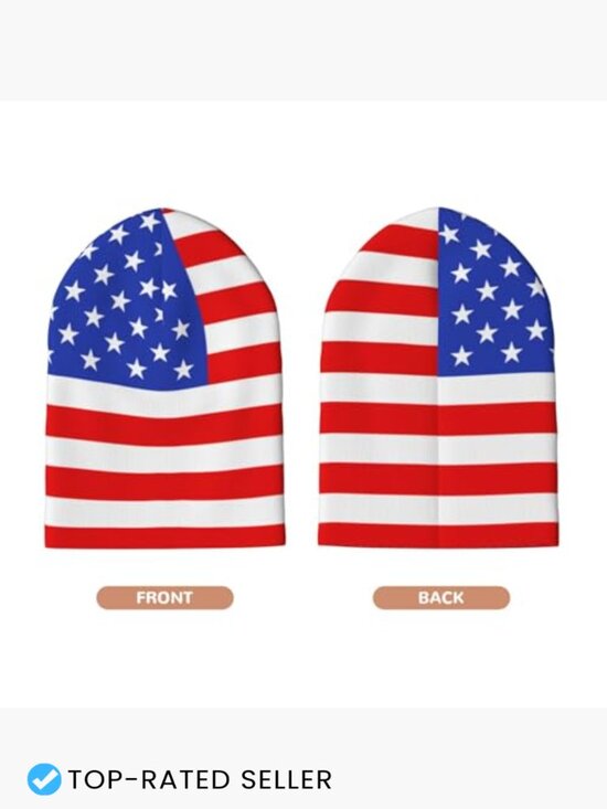 Flag Beanie Hat Winter Warm Knitted Ski Cap Stretchy Unisex Fashion Beanies main image 5
